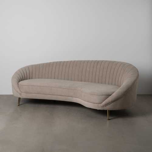 SOFÁ 3 PLAZAS TAUPE TEJIDO-METAL 247 X 105 X 81 CM