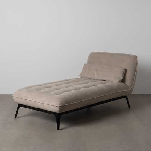 CHAISE-LOUNGER TAUPE TEJIDO-METAL 168 X 90 X 82 CM
