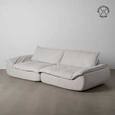 SOFÁ 2 PIEZAS GRIS TEJIDO SALÓN 242 X 91 X 64 CM