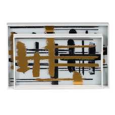 S/2 BANDEJAS ABSTRACTO PVC-ESPEJO 45 X 31 X 4,20 CM S/2 BANDEJAS ABSTRACTO PVC-ESPEJO 45 X 31 X 4,20 CM