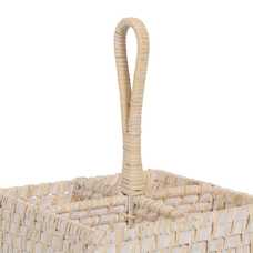 SOPORTE CUBIERTOS BLANCO FIBRA NATURAL 19 X 19 X 27 CM