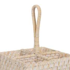 SOPORTE CUBIERTOS BLANCO FIBRA NATURAL 19 X 19 X 27 CM