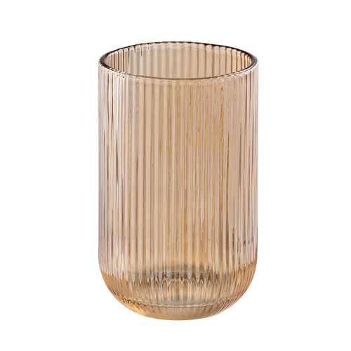 VASO MARRÓN CRISTAL DECORACIÓN 8 X 8 X 12,70 CM