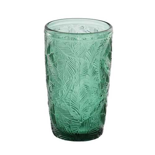 VASO VERDE CRISTAL DECORACIÓN 8 X 8 X 13 CM