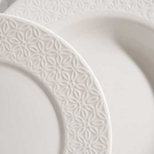 PLATO POSTRE BLANCO PORCELANA COCINA 19 X 19 X 1,90 CM