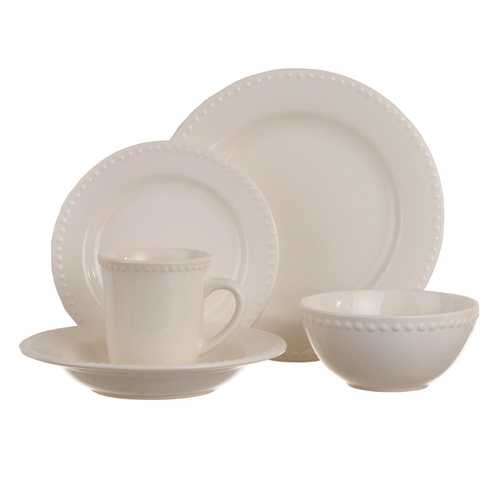 PLATO POSTRE BLANCO STONEWARE COCINA 20,50 X 20,50 CM