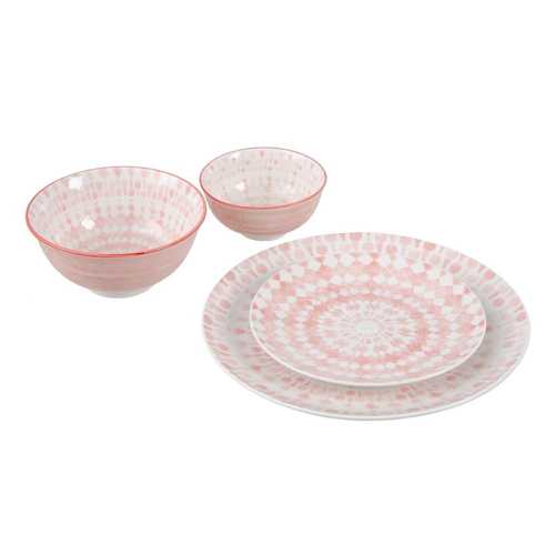 PLATO LLANO ROSA-BLANCO PORCELANA 27 X 27 X 2,50 CM