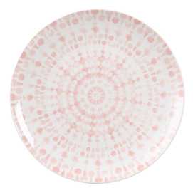 PLATO LLANO ROSA-BLANCO PORCELANA 27 X 27 X 2,50 CM