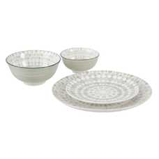 PLATO LLANO VERDE-BLANCO PORCELANA 27 X 27 X 2,50 CM