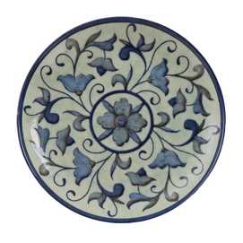 PLATO POSTRE AZUL-BLANCO PORCELANA 20 X 20 X 2,50 CM