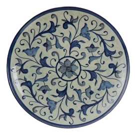 PLATO LLANO AZUL-BLANCO PORCELANA 26 X 26 X 3 CM