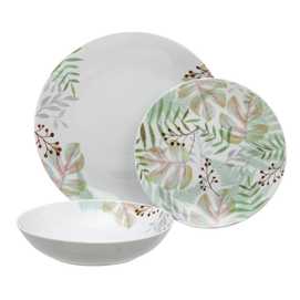 VAJILLA 18 PIEZAS HOJAS PORCELANA COCINA 1 CM