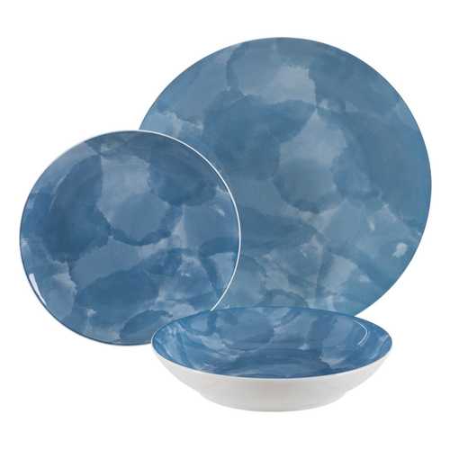 PLATO POSTRE AZUL PORCELANA COCINA 20 X 20 X 2 CM