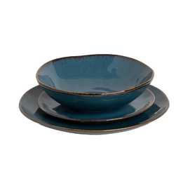 PLATO POSTRE AZUL STONEWARE COCINA 20 X 20 X 2 CM