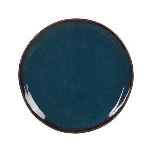 PLATO POSTRE AZUL STONEWARE COCINA 20 X 20 X 2 CM