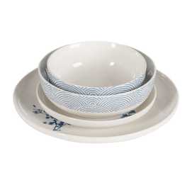 PLATO HONDO ORIENTAL BLANCO-AZUL 18,50 X 18,50 X 6 CM