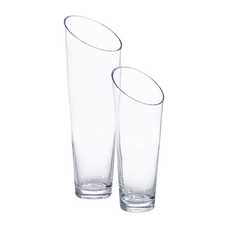 JARRÓN DECORACIÓN TRANSPARENTE CRISTAL 11 X 11 X 30 CM