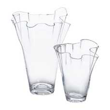 JARRÓN DECORACIÓN TRANSPARENTE CRISTAL 19 X 19 X 23 CM JARRÓN DECORACIÓN TRANSPARENTE CRISTAL 19 X 19 X 23 CM