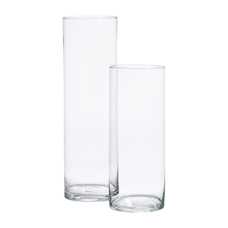 JARRÓN DECORACIÓN TRANSPARENTE CRISTAL 12 X 12 X 40 CM