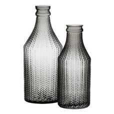 JARRÓN GRIS VIDRIO DECORACIÓN 11,70 X 11,70 X 30 CM