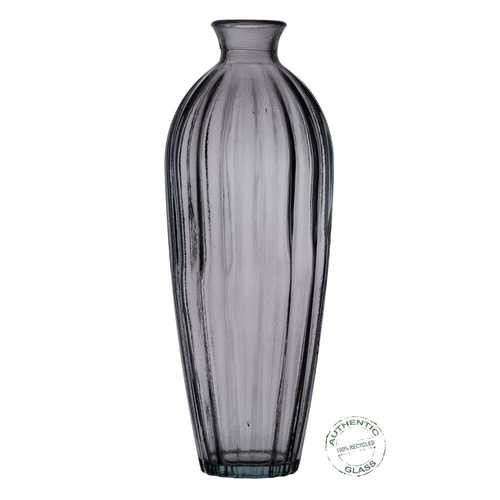JARRÓN GRIS VIDRIO RECICLADO DECORACIÓN 12 X 12 X 29 CM
