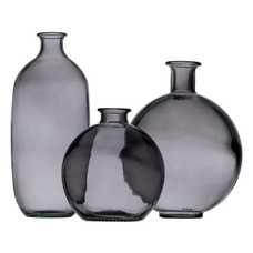JARRÓN GRIS VIDRIO RECICLADO DECORACIÓN 13 X 13 X 31 CM JARRÓN GRIS VIDRIO RECICLADO DECORACIÓN 13 X 13 X 31 CM