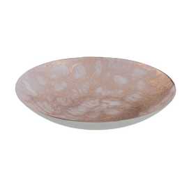 CENTRO MESA BANDEJA COBRE ROSADO CRISTAL 32 X 32 CM