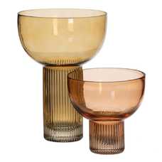 JARRÓN MARRÓN CRISTAL DECORACIÓN 18 X 18 X 25,50 CM JARRÓN MARRÓN CRISTAL DECORACIÓN 18 X 18 X 25,50 CM