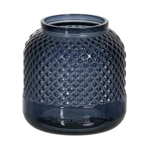 JARRÓN AZUL VIDRIO RECICLADO WE CARE 19 X 19 X 19 CM