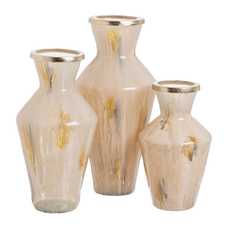 JARRÓN METAL-CRISTAL DECORACIÓN 25,50 X 25,50 X 48 CM JARRÓN METAL-CRISTAL DECORACIÓN 25,50 X 25,50 X 48 CM