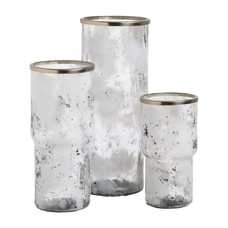 JARRÓN METAL-CRISTAL DECORACIÓN 18,50 X 18,50 X 39 CM JARRÓN METAL-CRISTAL DECORACIÓN 18,50 X 18,50 X 39 CM