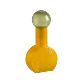 FIGURA BOTELLA VERDE-AMARILLO CRISTAL 15,80 X 15,80 X 33,50