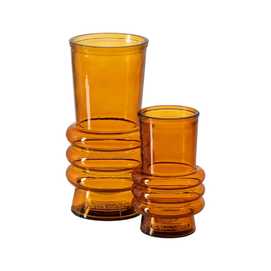 FLORERO NARANJA VIDRIO RECICLADO WE CARE 13 X 13 X 25 CM