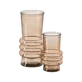 FLORERO CHAMPÁN VIDRIO RECICLADO WE CARE 13 X 13 X 25 CM