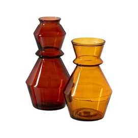 JARRÓN NARANJA VIDRIO RECICLADO WE CARE 16 X 16 X 25 CM