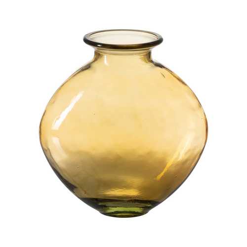 JARRÓN AMARILLO VIDRIO RECICLADO WE CARE 24 X 24 X 26 CM