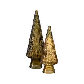 ÁRBOL NAVIDAD AMARILLO VIDRIO RECICLADO 13 X 13 X 34 CM