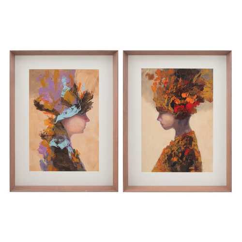 CUADRO PINTURA MUJERES 2/M MARRÓN PINO 63,50 X 85 X 6 CM