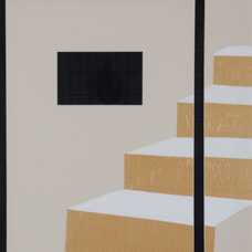 CUADRO ESCALERA BEIGE-NEGRO LIENZO 63 X 2 X 83 CM CUADRO ESCALERA BEIGE-NEGRO LIENZO 63 X 2 X 83 CM