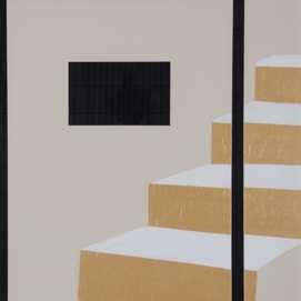 CUADRO ESCALERA BEIGE-NEGRO LIENZO 63 X 2 X 83 CM