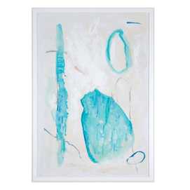 CUADRO ABSTRACTO TURQUESA LIENZO 87 X 2,50 X 127,50 CM