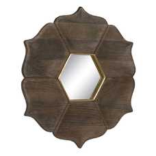 ESPEJO MARRÓN MADERA DE MANGO DECORACIÓN 90 X 3 X 90 CM