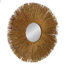 ESPEJO FIBRA NATURAL DECORACIÓN 80 X 5 X 80 CM