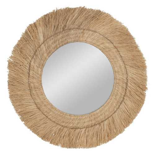ESPEJO FIBRA NATURAL DECORACIÓN 90 X 4 X 90 CM