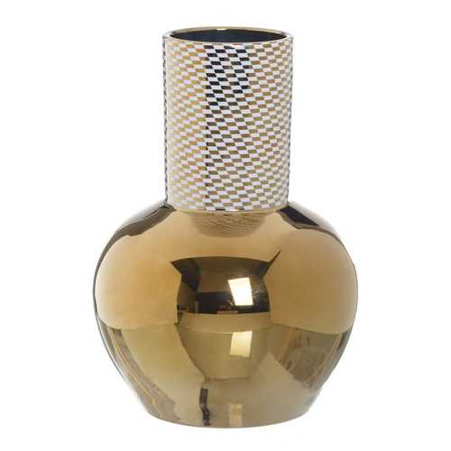 JARRÓN ORO-BLANCO CERÁMICA DECORACIÓN 26 X 26 X 38 CM