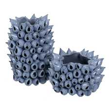 JARRÓN AZUL CERÁMICA DECORACIÓN 36,50 X 35,50 X 24 CM JARRÓN AZUL CERÁMICA DECORACIÓN 36,50 X 35,50 X 24 CM