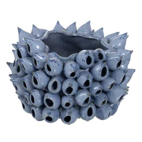 JARRÓN AZUL CERÁMICA DECORACIÓN 36,50 X 35,50 X 24 CM