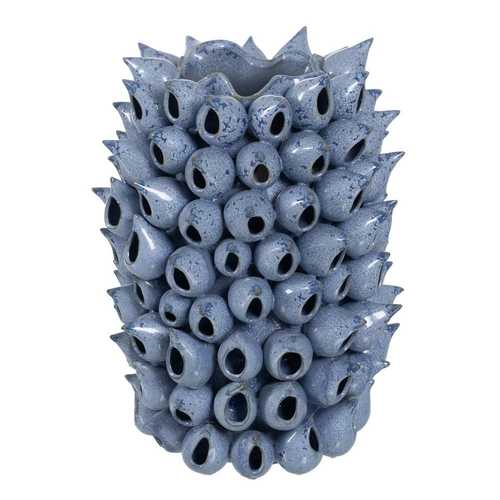 JARRÓN AZUL CERÁMICA DECORACIÓN 33,50 X 33,50 X 45 CM