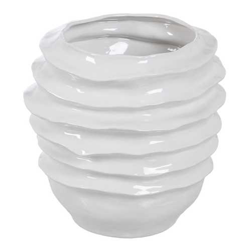 JARRÓN BLANCO CERÁMICA DECORACIÓN 44,50 X 44 X 46,50 CM