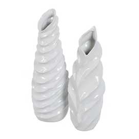 JARRÓN BLANCO CERÁMICA DECORACIÓN 17,50 X 17 X 49 CM